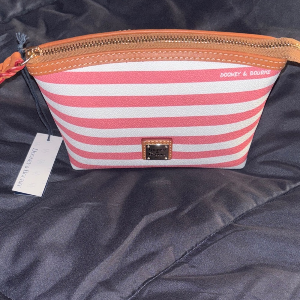 Dooney & Bourke Sullivan Cosmetic Makeup Case Pouch Bag Clutch Pink Watermelon